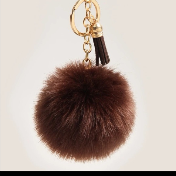 Classy Chocolate PomPom Keychain - Picture 3 of 3